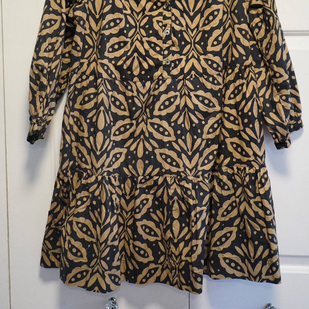 Lilla P Size P Black and Tan Patterned Button Up Dress - Picture 8 of 10